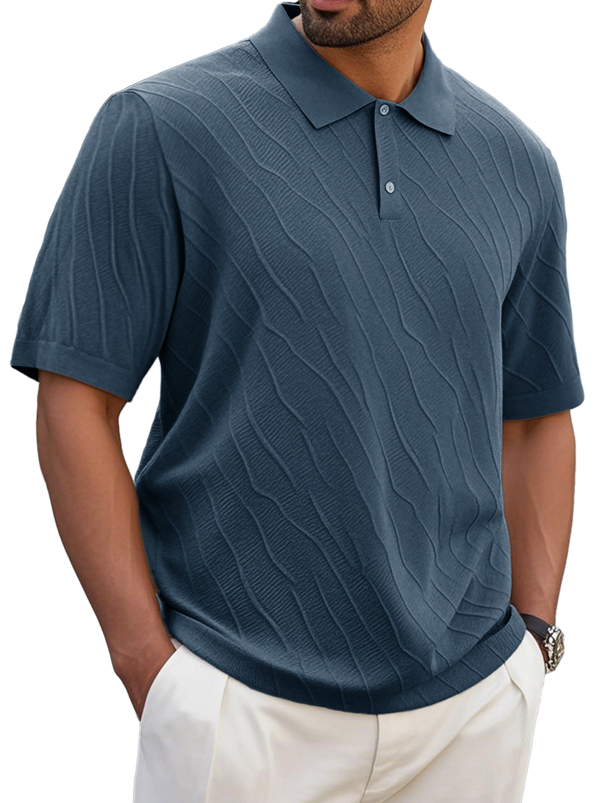 Men's Fashion Casual Short-sleeved Lapel Polo Shirt