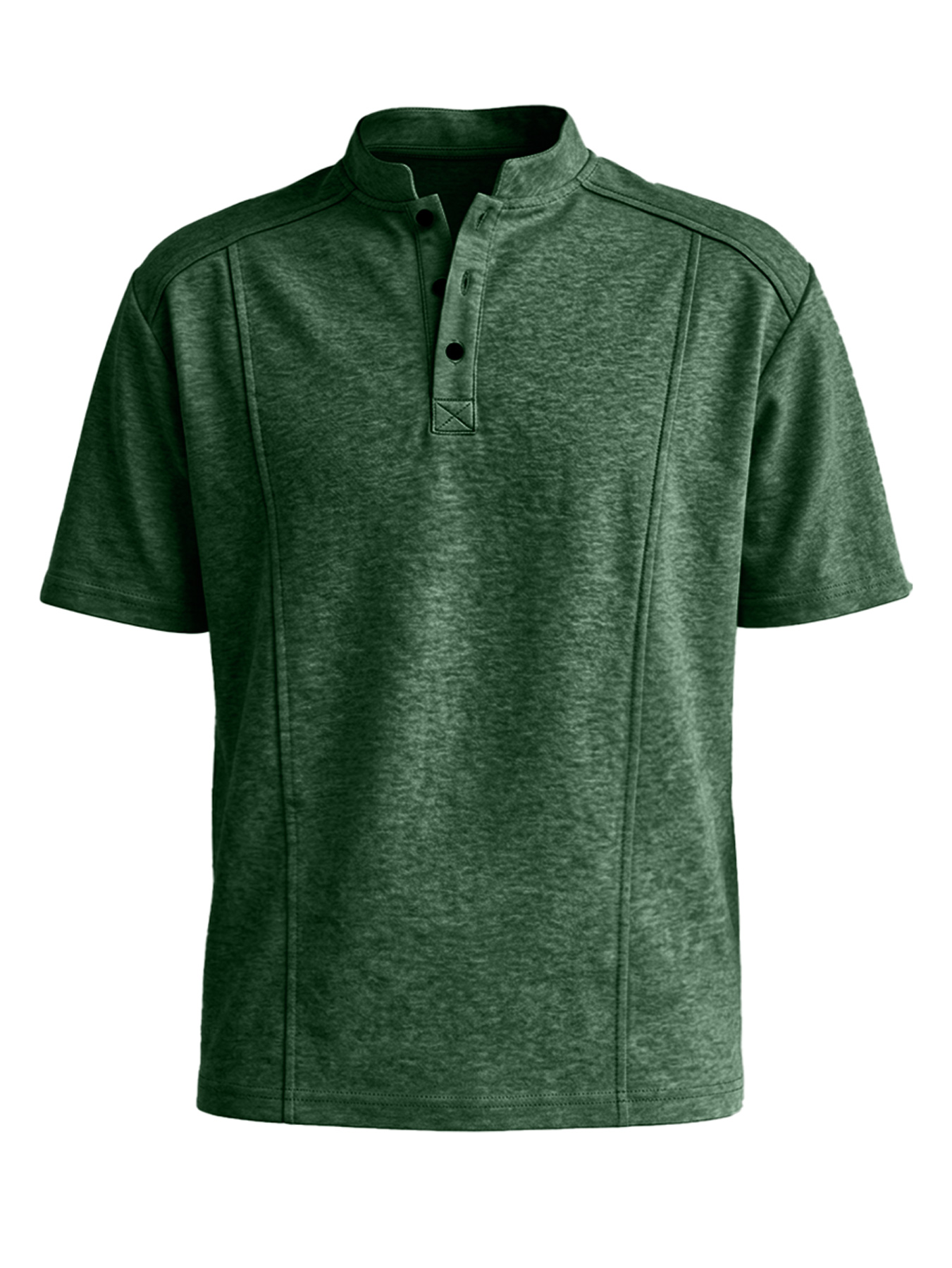 Men's Stand-up Collar Button-down Design Casual Short-sleeved Henley Shirt