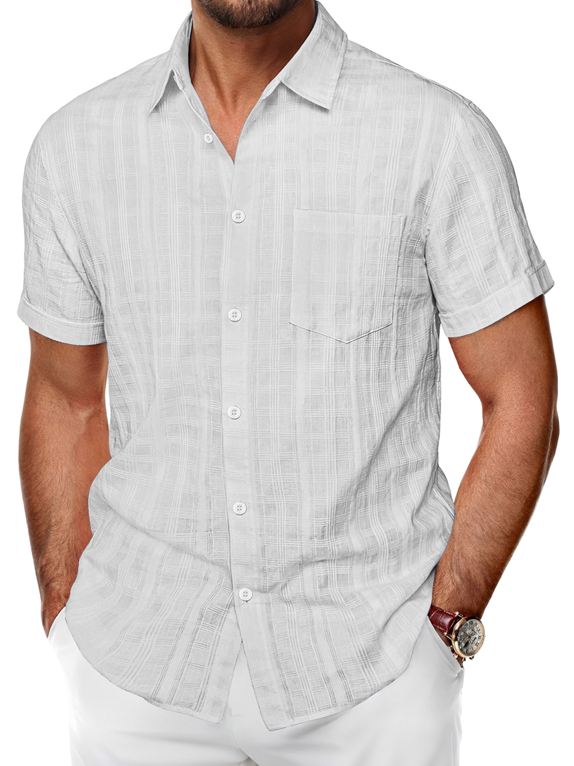 Men's Vintage Washed Cotton Stand Collar Pocket Casual Sleeveless Henley Vest