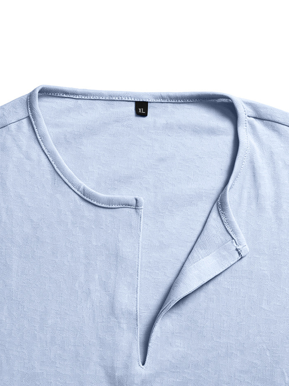 Men's Comfortable Cotton Linen V-Neck Casual Short-Sleeve T-Shirt