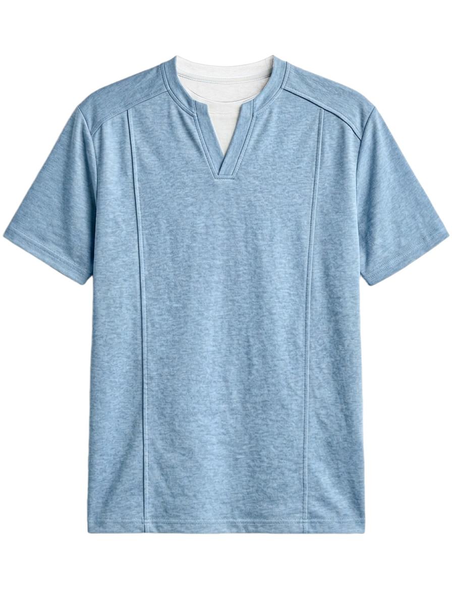 Men's Casual Faux Two-Piece Deconstructed Short-Sleeve T-Shirt