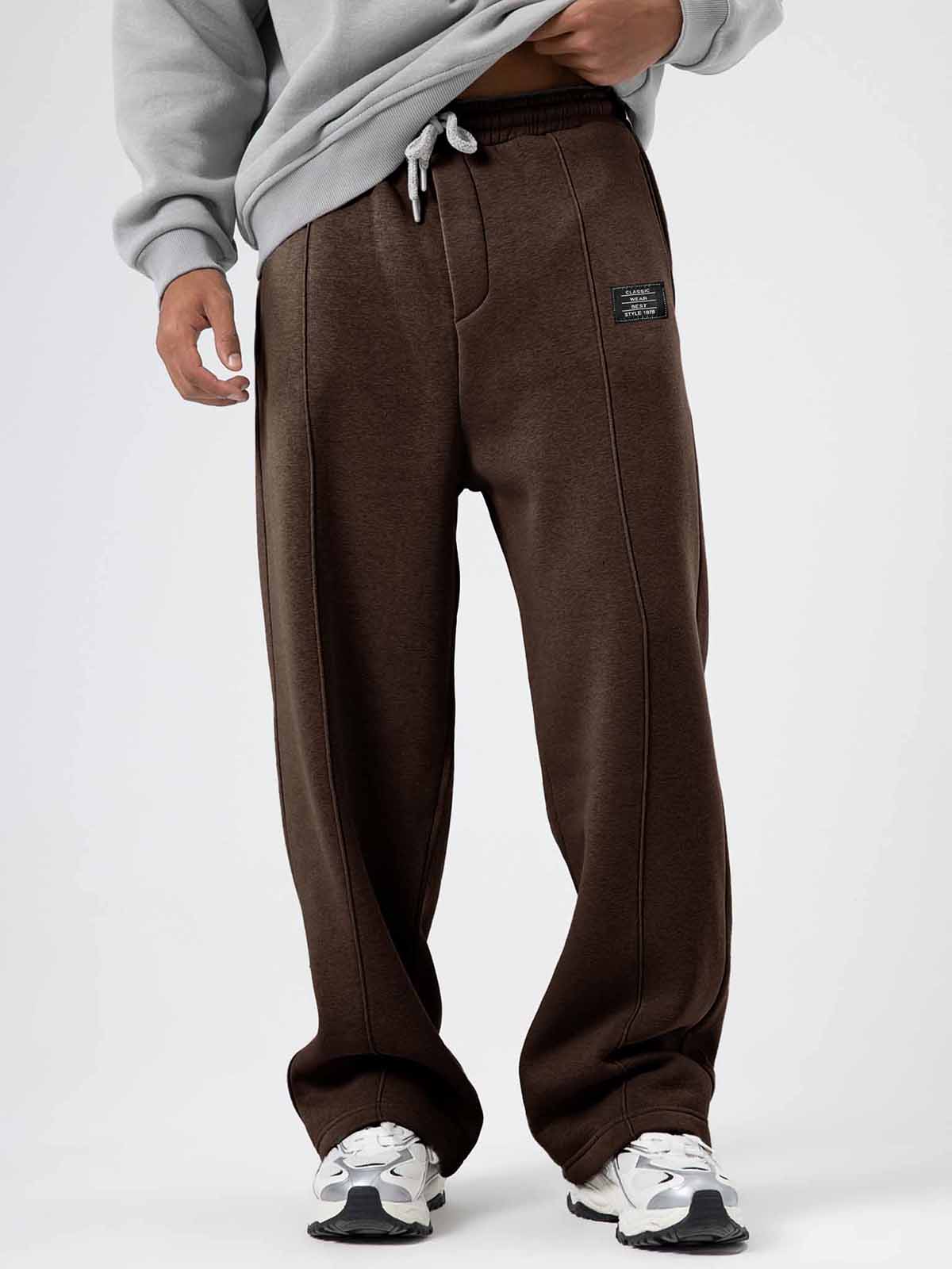 Men's Fashion Sporty Loose Logo Drawstring Pocket Trousers