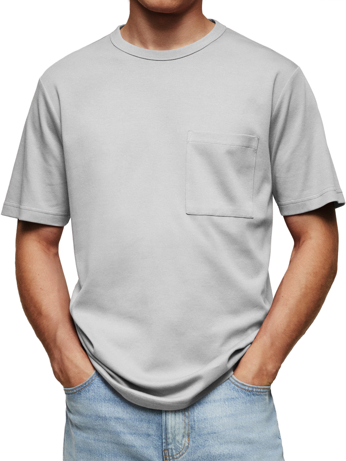 Men's Everyday Round Neck Casual Pocket Comfortable Short Sleeve T-Shirt