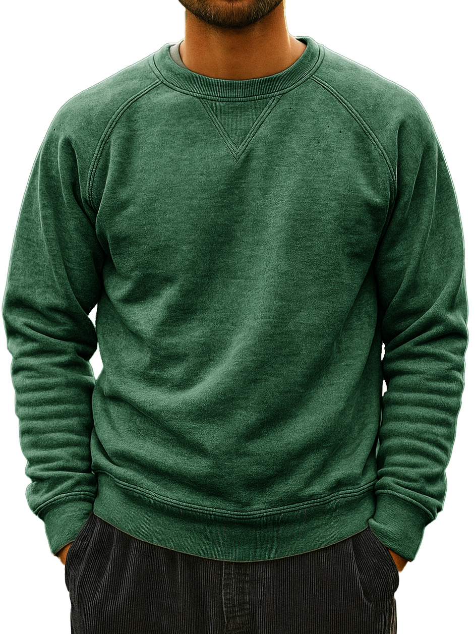 Men's Fashionable Daily Casual Round Neck Raglan Sweatshirt
