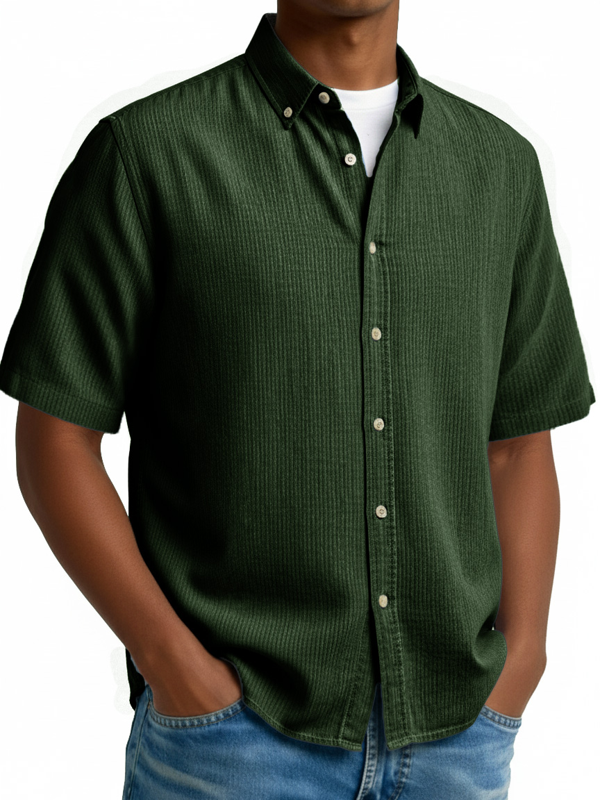 Men's Fashionable Casual Retro Collar Short-Sleeve Shirt