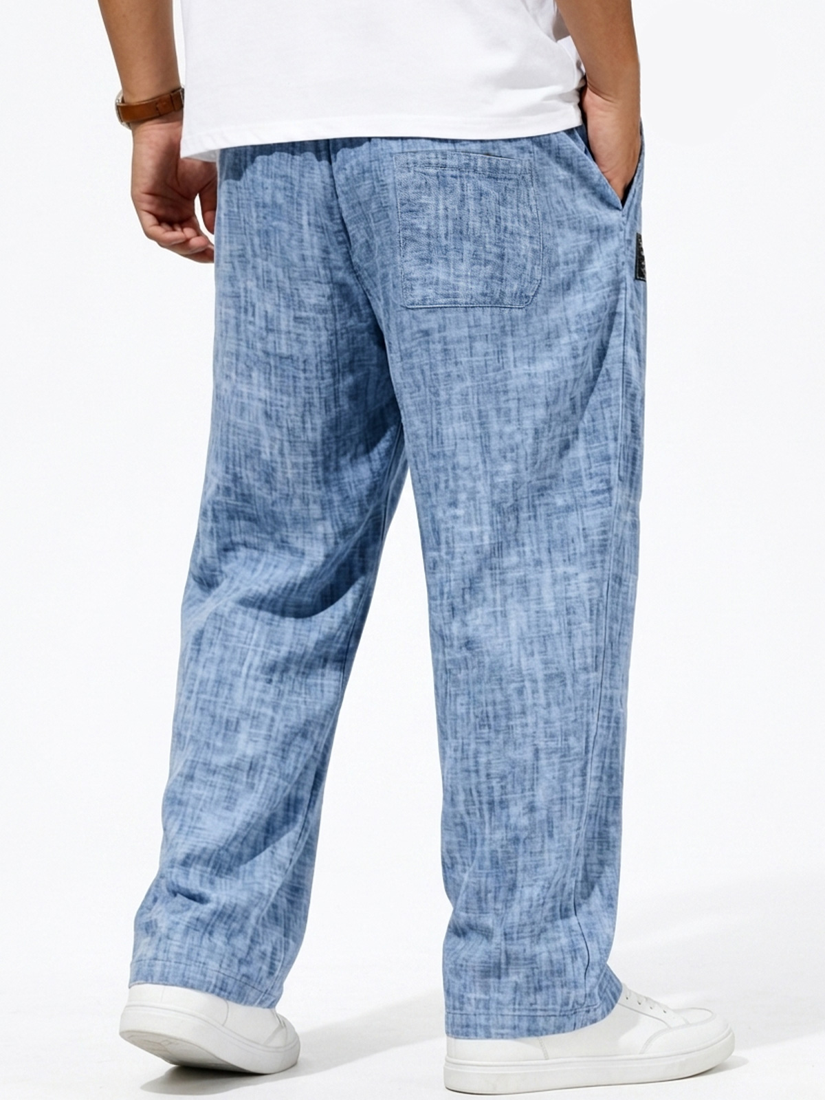 Men's Casual Breathable Embroidered Logo Loose-fitting Trousers