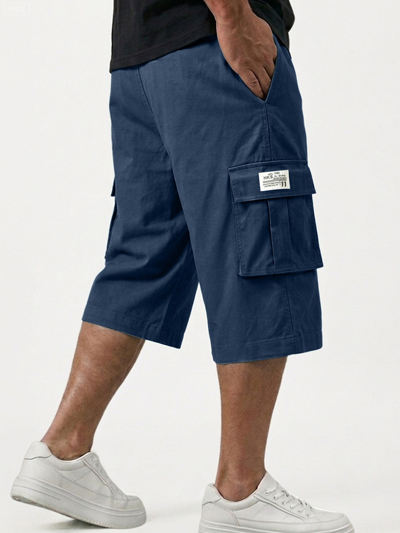 Men's Camouflage Multi-pocket Embroidered Logo Casual Work Shorts