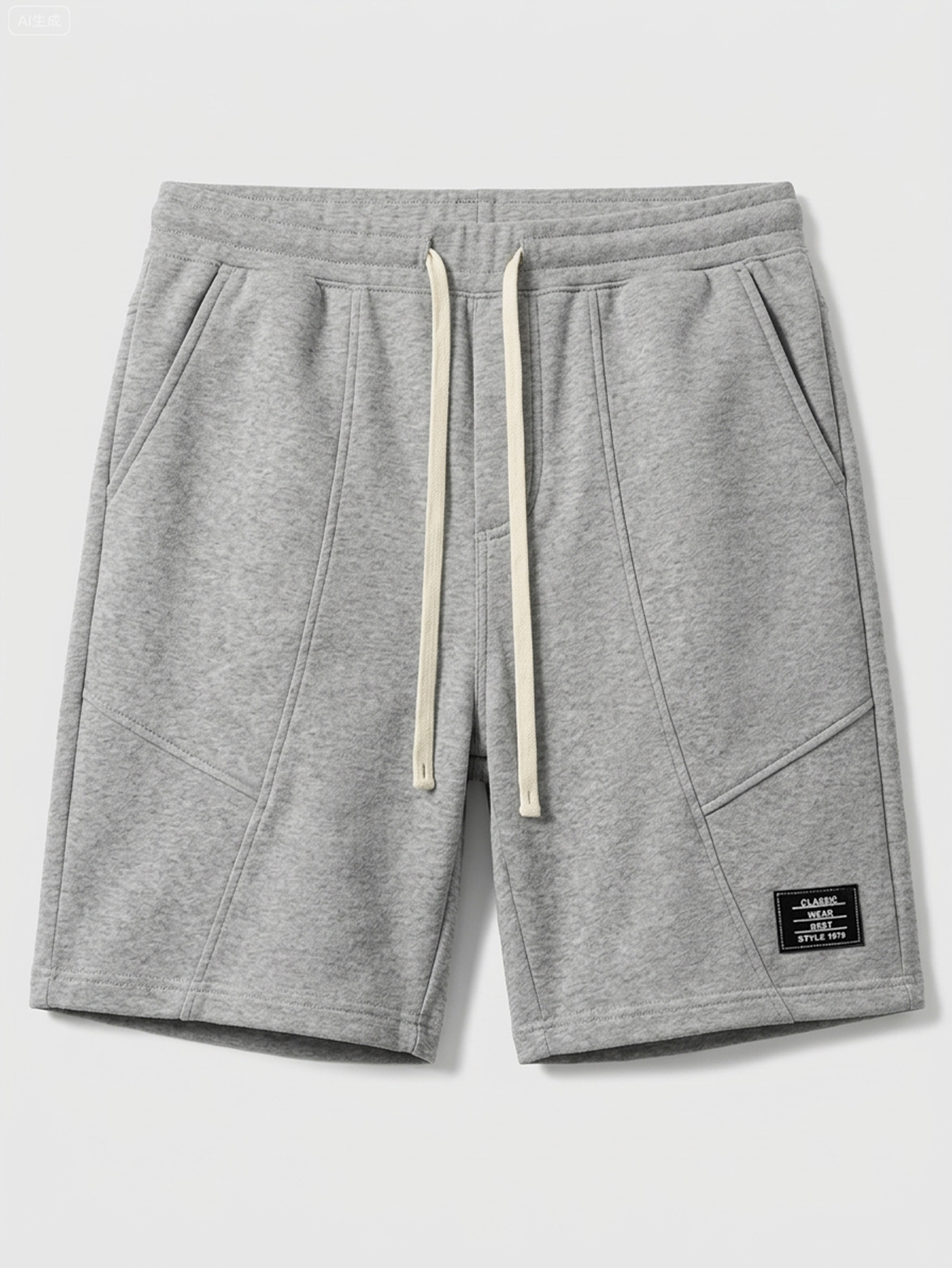 Men's Minimalist Deconstructed Design Embroidered Logo Casual Shorts