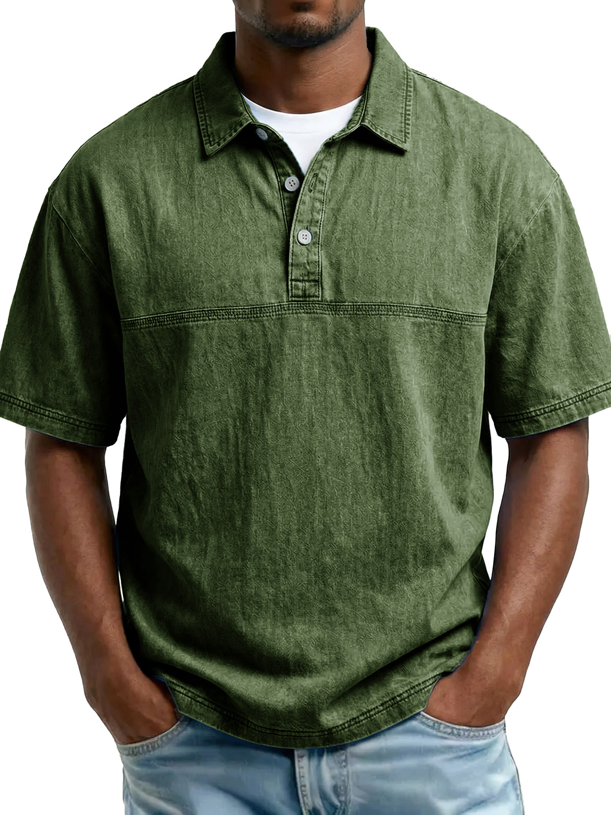 Men's Retro Loose Casual Short-Sleeve Polo Shirt