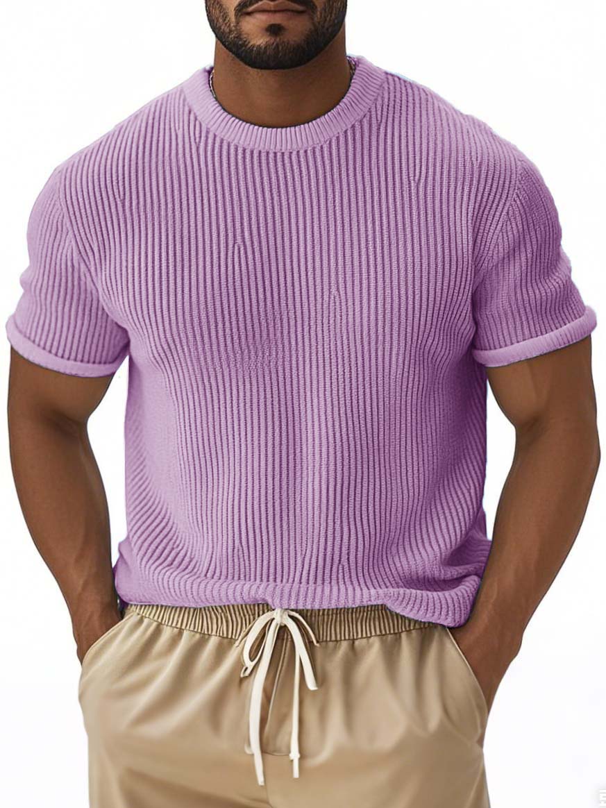 Men's Fashion Street Stripe Short-sleeved T-shirt