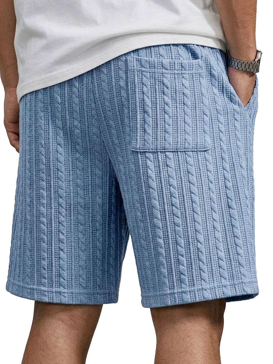 Men's Relaxed-fit Shorts With Jacquard Texture And Embroidered Logo