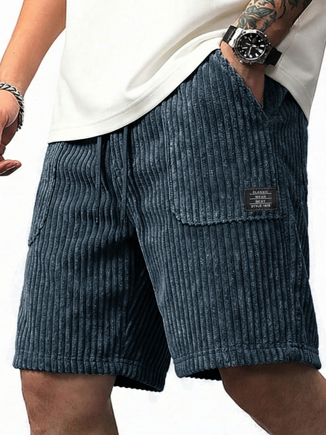 Men's Fashion Retro Multi-Pocket Loose Shorts