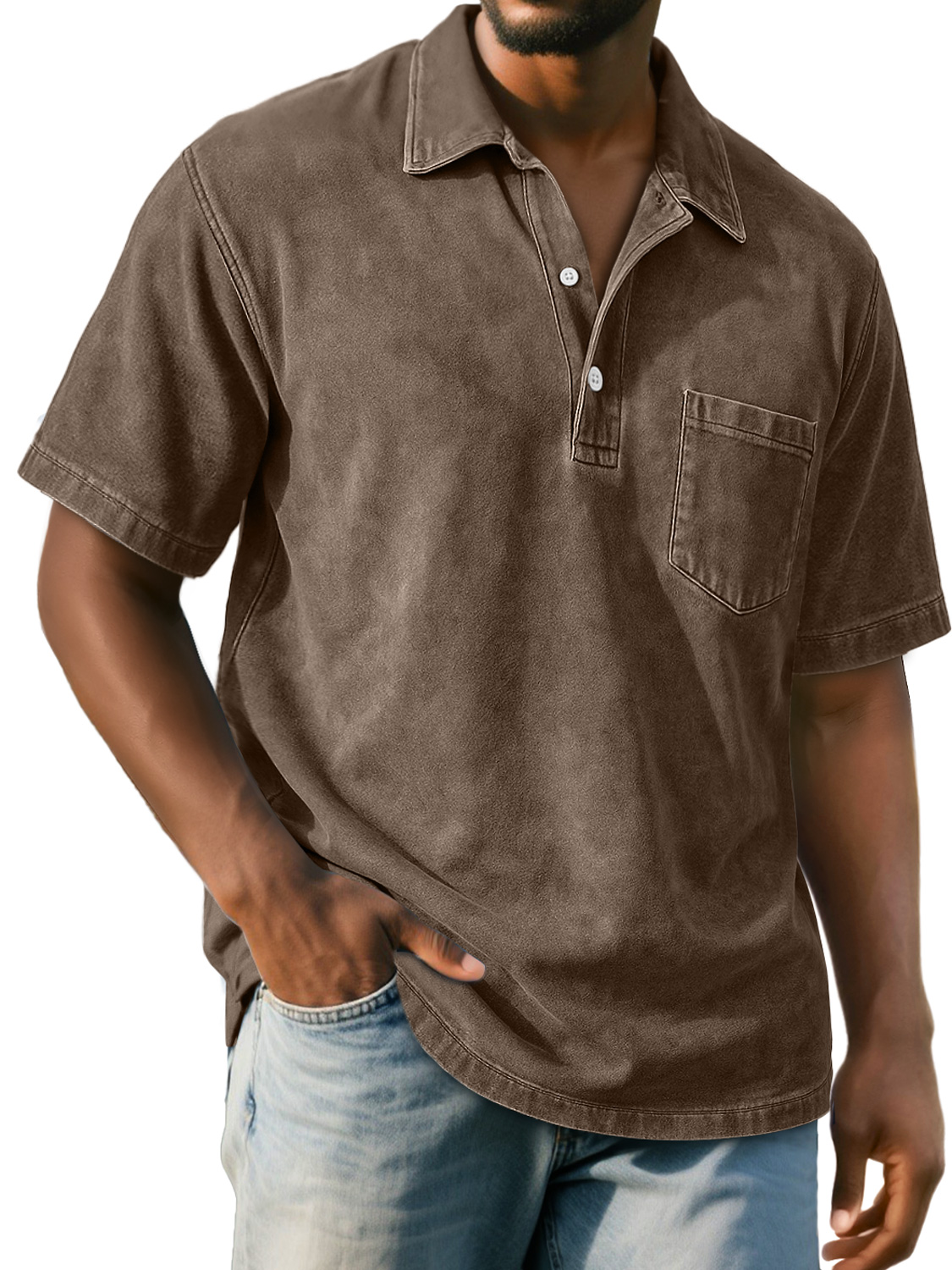 Men's Retro Everyday Casual Lapel Pocket Short-sleeved Polo Shirt