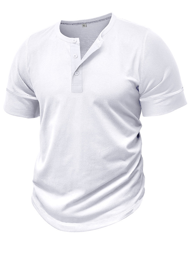 Men's Henry Elastic Cotton Daily Casual T-shirt