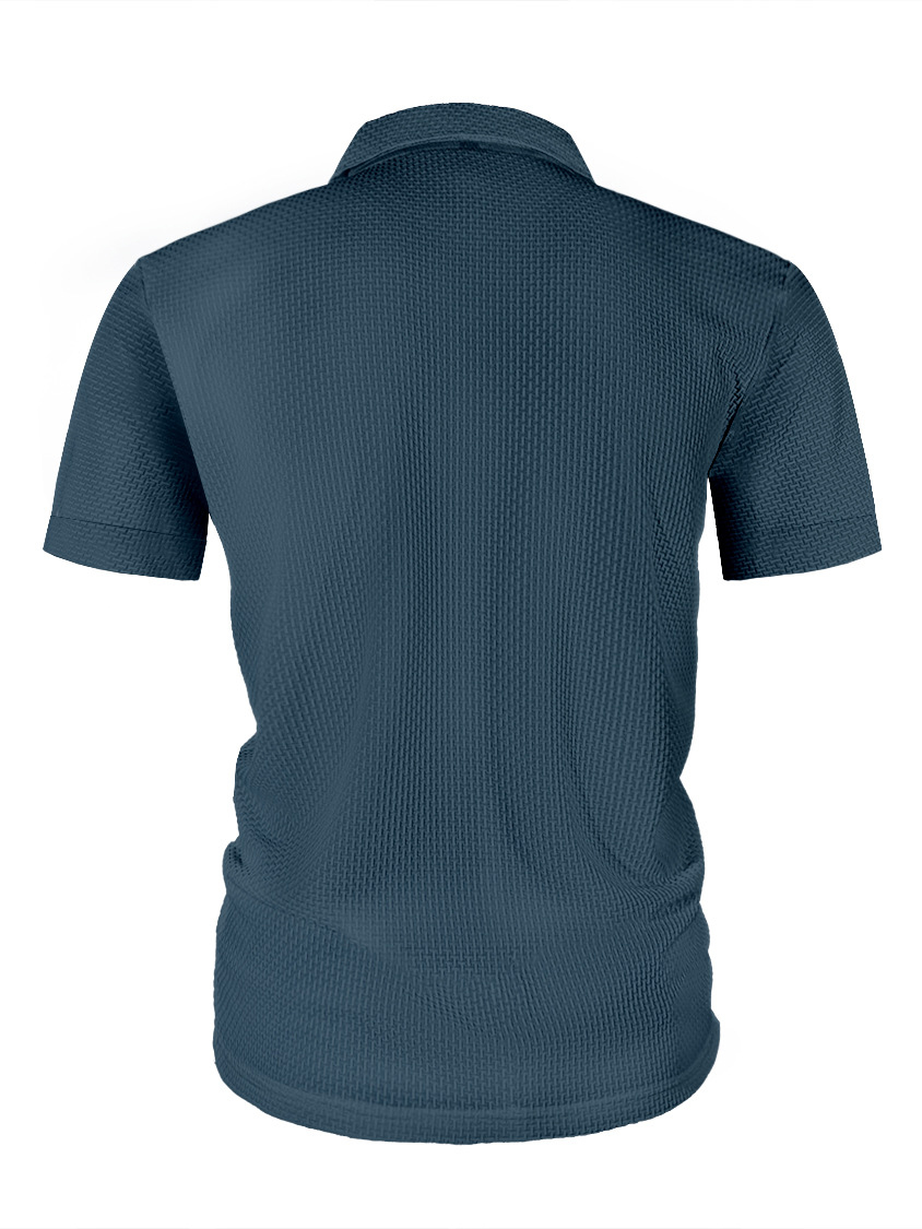 Men's Summer Ice Silk Breathable Fashion Casual Zipper Short-sleeved Polo