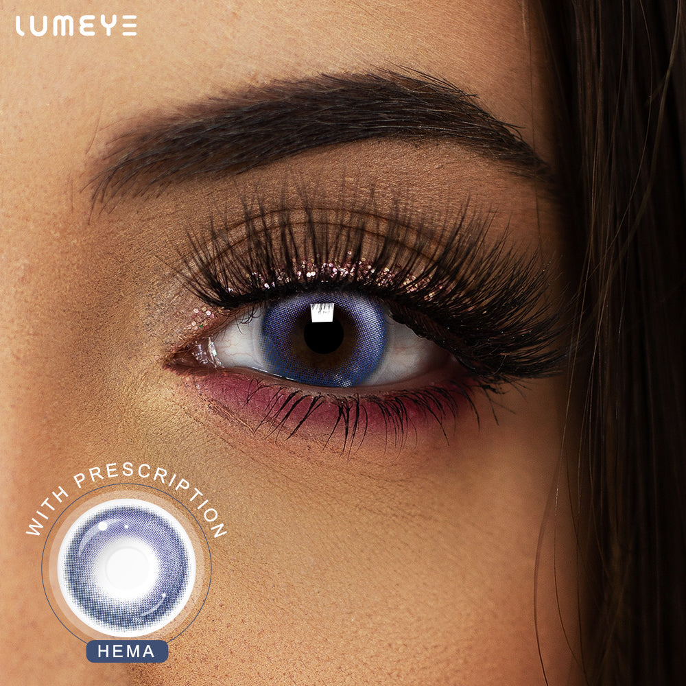 Eylumi Klein Blue Colored Contact Lenses - Natural Blue Eye Effect | 1-Year Reusable