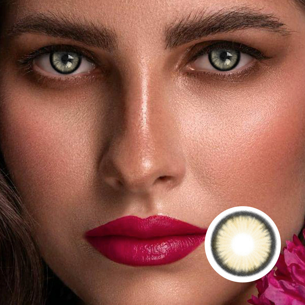 Eylumi Diamond Sugar Brown Colored Contact Lenses - Natural Brown Eye Effect | 1-Year Reusable