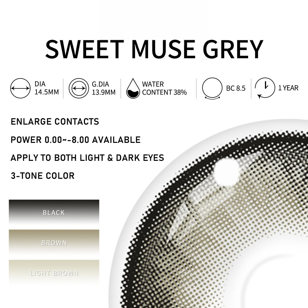 Eylumi Sweet Muse Grey Colored Contact Lenses - image 3