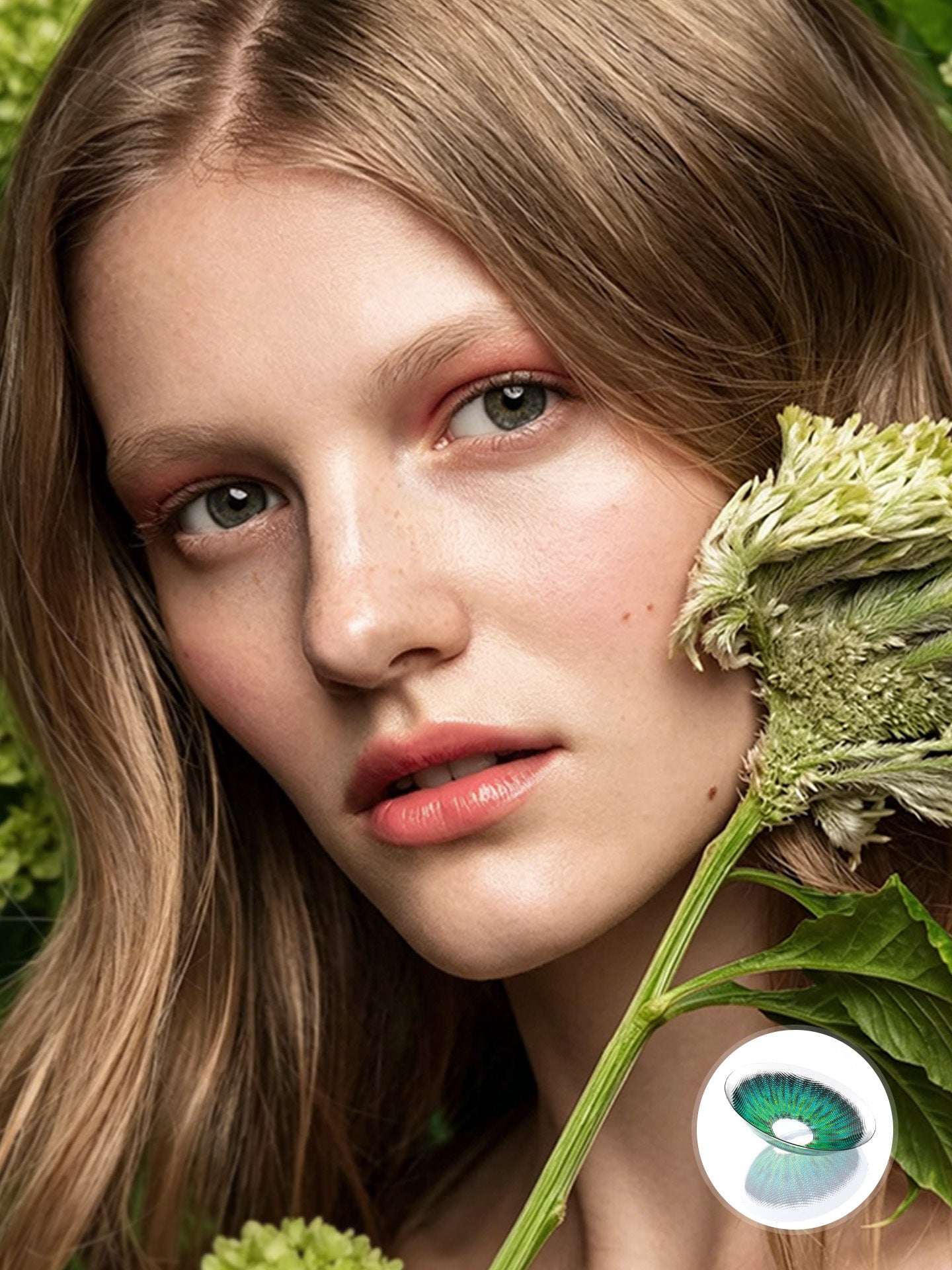 Everyday natural colored contact lens look