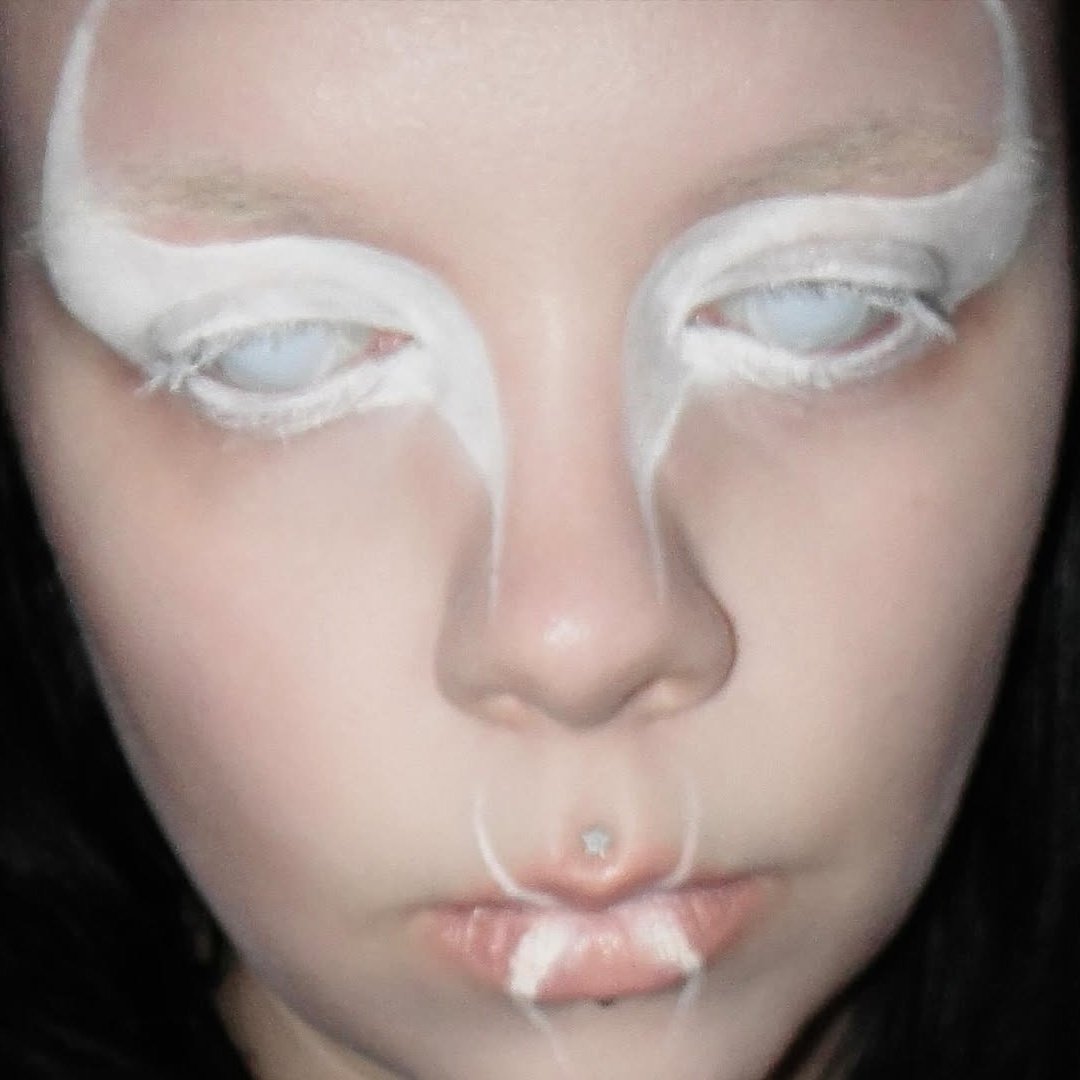 Blind White theatrical white contact lenses