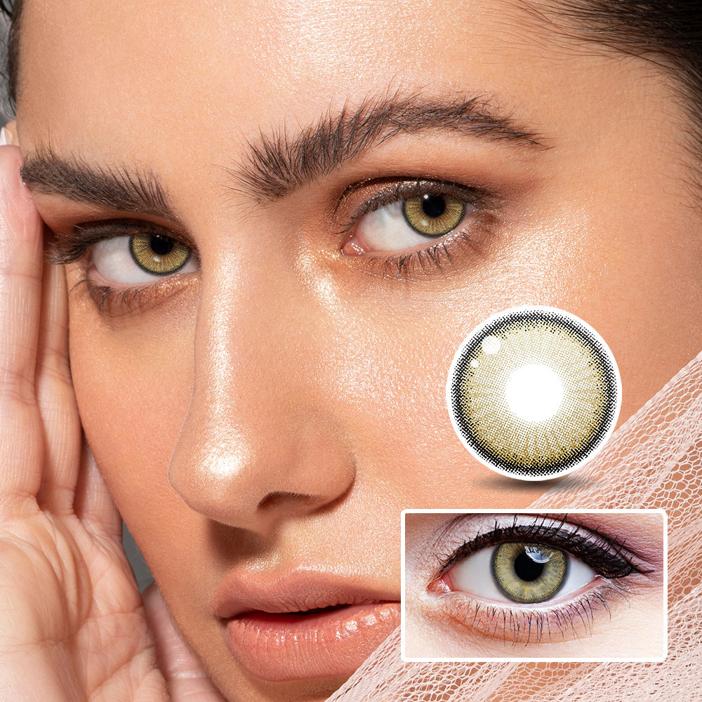 Eylumi Pumpkin Wagon Colored Contact Lenses - Natural Brown Eye Effect | 1-Year Reusable
