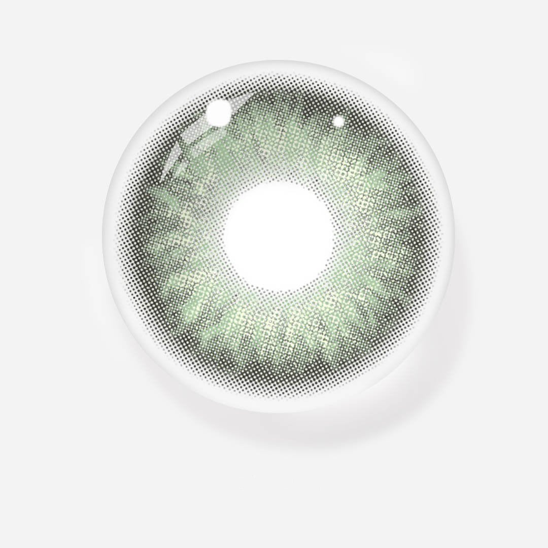 Fluffy Green natural bright green contact lens effect
