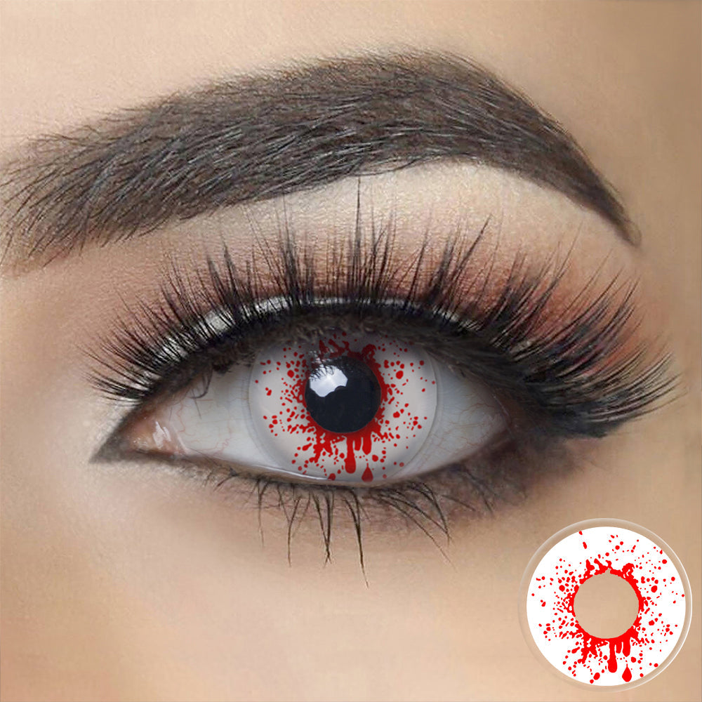 Eylumi Crazy Blood Splat Halloween Contacts Colored Contact Lenses - Bold Cosplay Effect | 1-Year Reusable