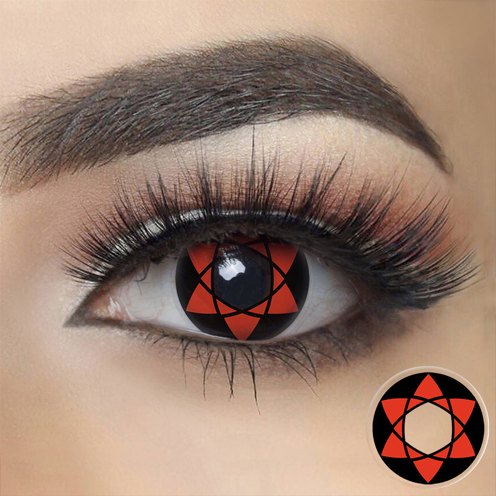 Eylumi Sasuke Mangekyou Sharingan Cosplay Contacts Colored Contact Lenses - Bold Cosplay Effect | 1-Year Reusable
