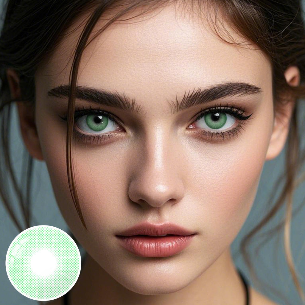 Eylumi Hidrocor Verde Green Colored Contact Lenses - Natural Green Eye Effect | 1-Year Reusable