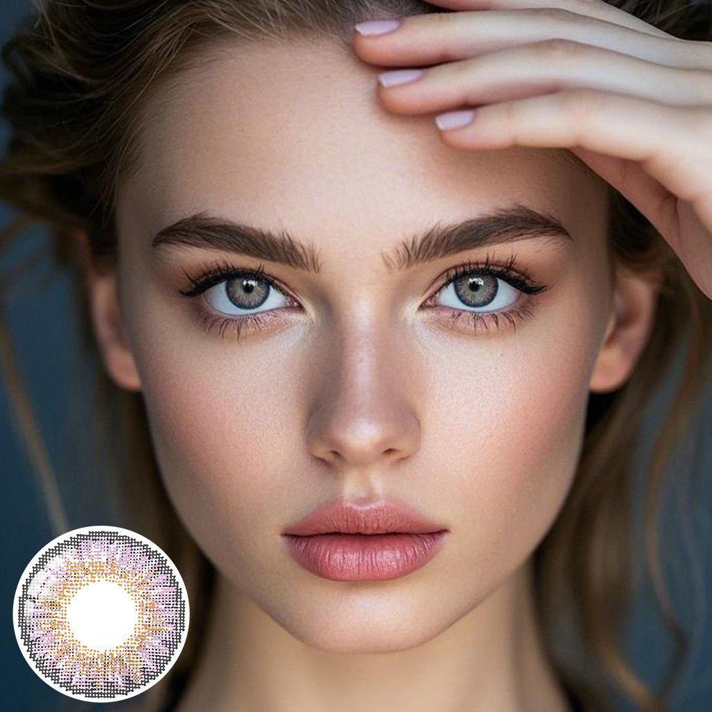 Eylumi 3 Tone Amethyst Colored Contact Lenses - Natural Blue Eye Effect | 1-Year Reusable