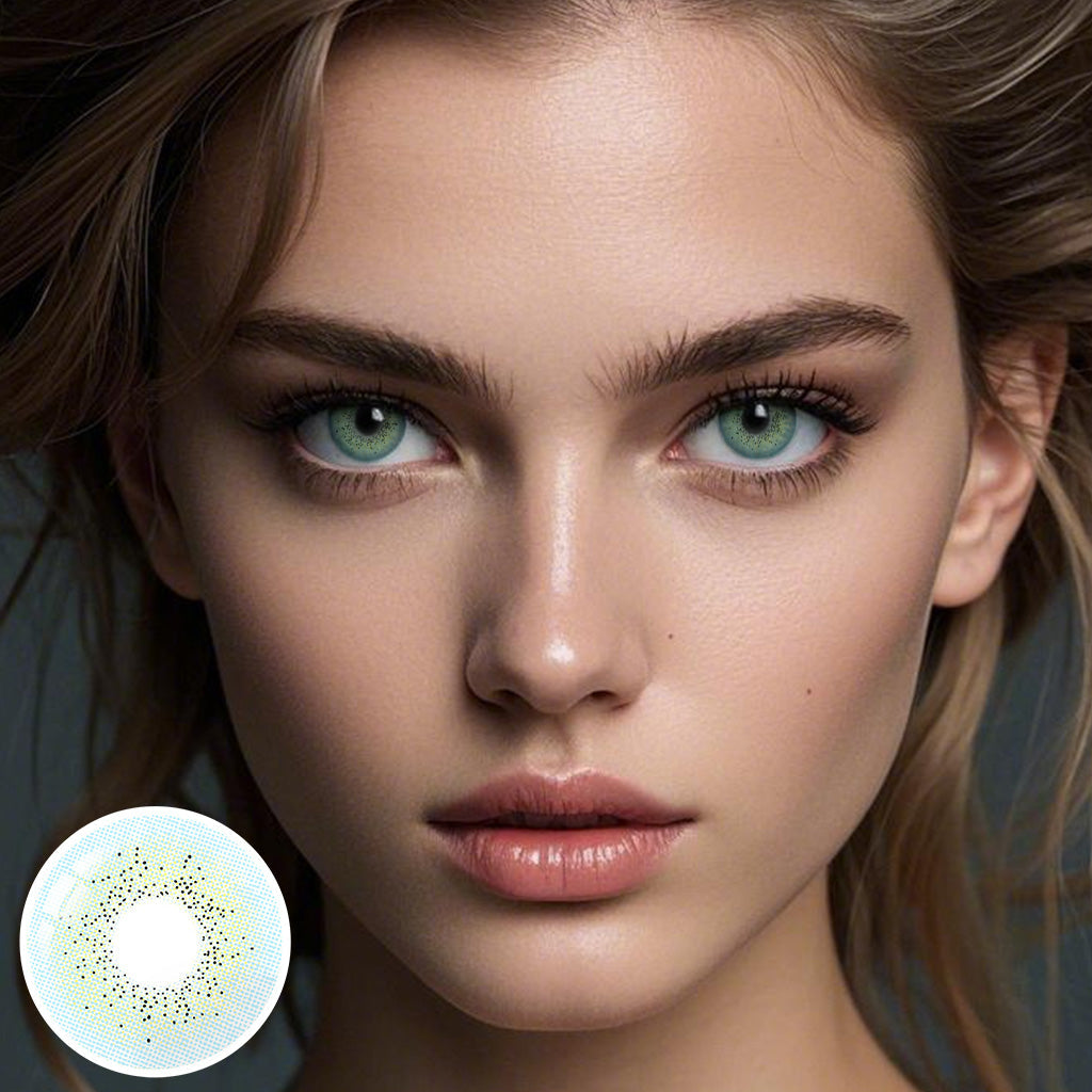 Eylumi Ocean Blue Colored Contact Lenses - Natural Blue Eye Effect | 1-Year Reusable