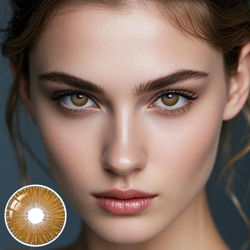 Eylumi Fiesta Brown Colored Contact Lenses - Natural Brown Eye Effect | 1-Year Reusable