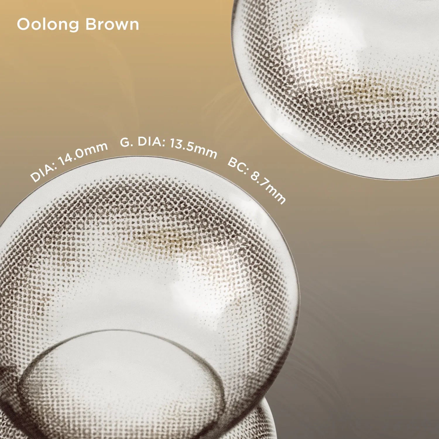Oolong Brown monthly contact lens specifications