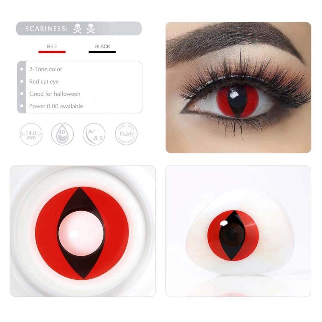 Eylumi Red Cat Eye Halloween Contacts Colored Contact Lenses - image 3