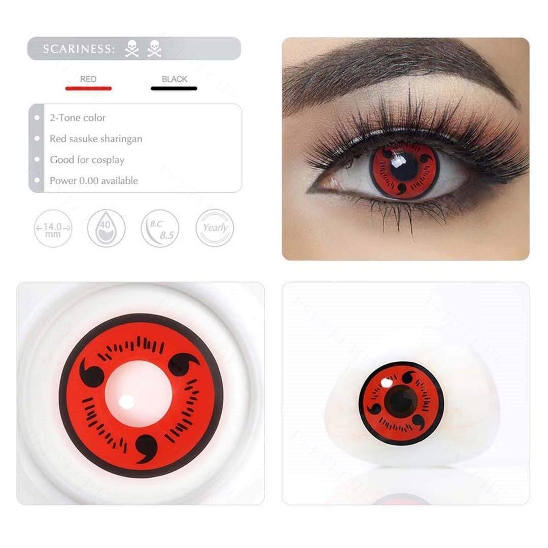 Eylumi Naruto Sasuke Red Sharingan Cosplay Contacts Colored Contact Lenses - image 4