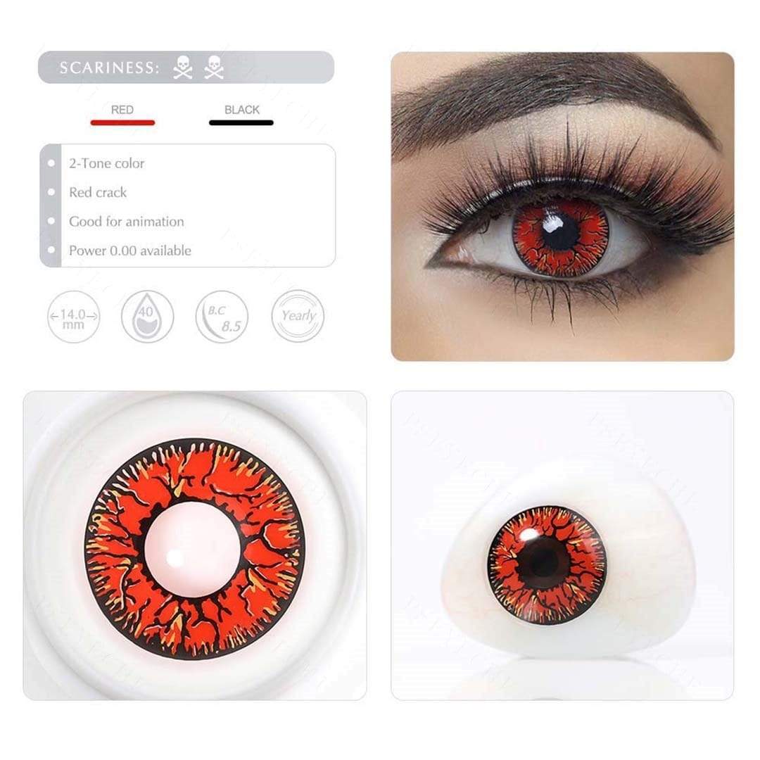 Eylumi Red Crack Halloween Contacts Colored Contact Lenses - image 3