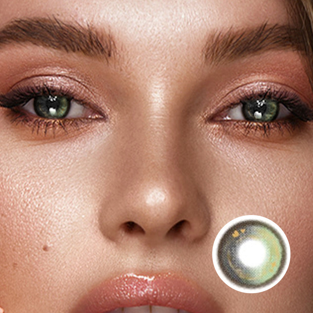 Eylumi Frog Prince Colored Contact Lenses - Natural Green Eye Effect | 1-Year Reusable