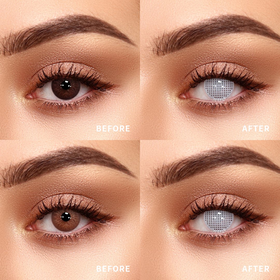 Gridding White theatrical mesh colored contacts