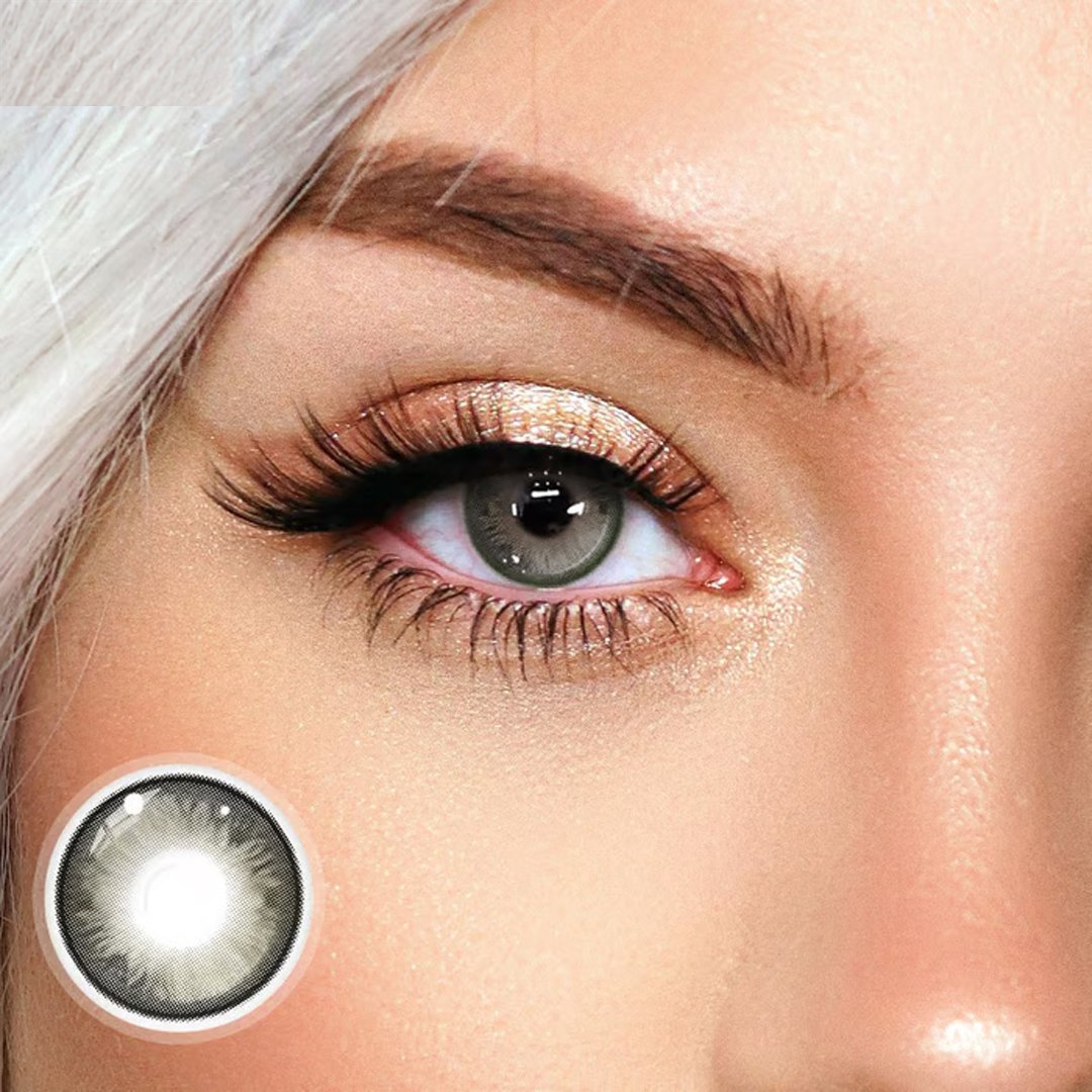 Eylumi Sweet Muse Grey Colored Contact Lenses - Natural Gray Eye Effect | 1-Year Reusable