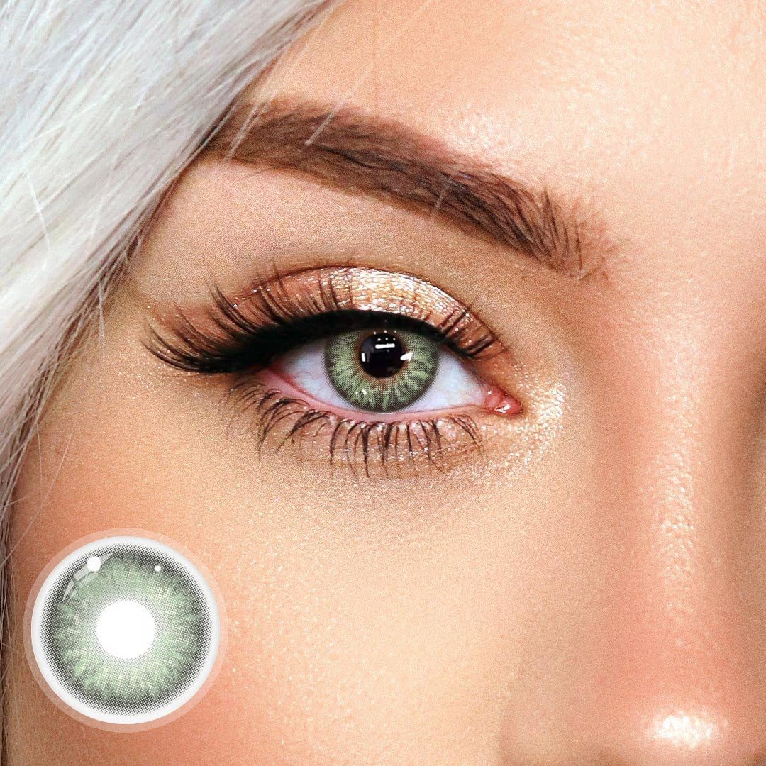 Eylumi Fluffy Green Colored Contact Lenses