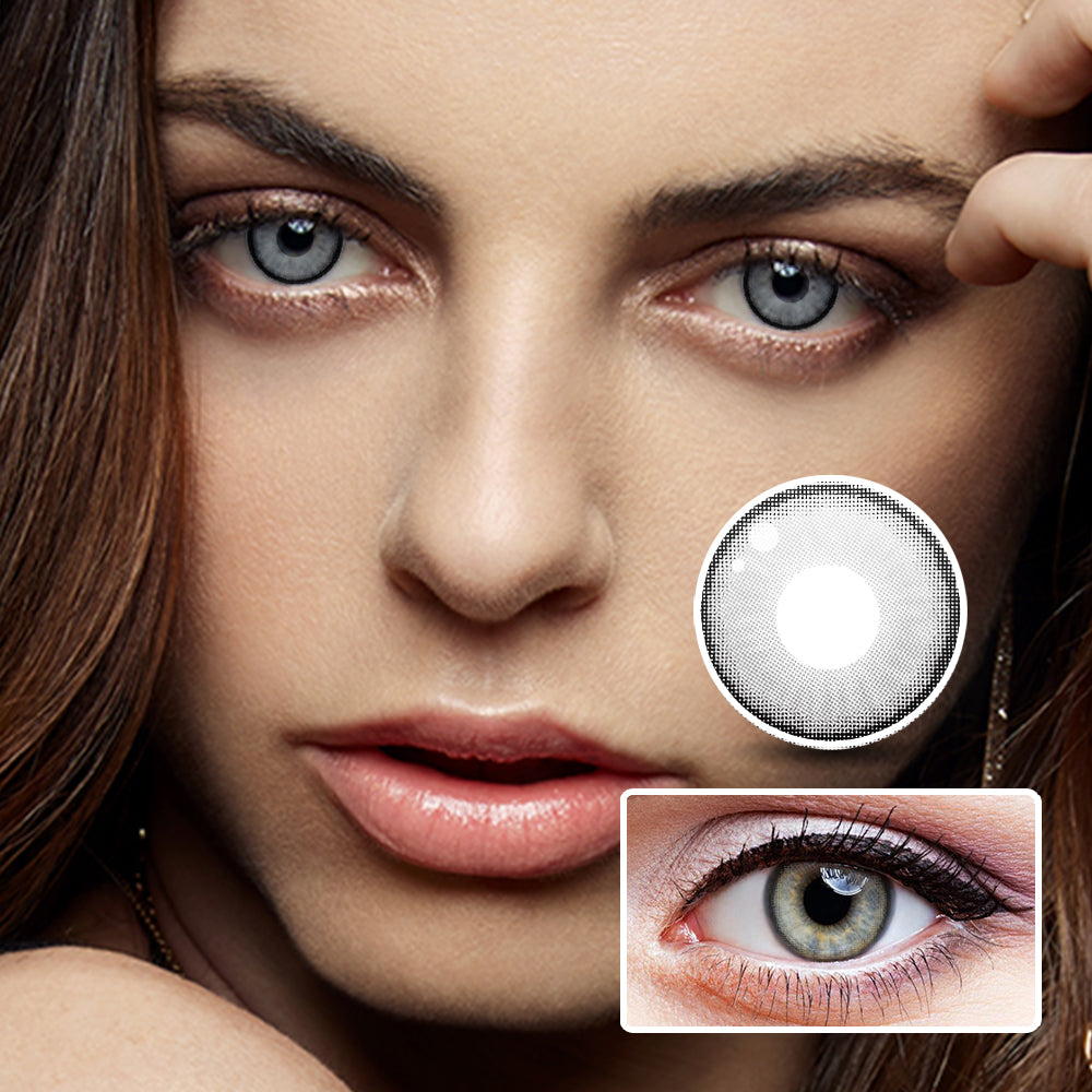 Eylumi Nini Grey Colored Contact Lenses - Natural Gray Eye Effect | 1-Year Reusable