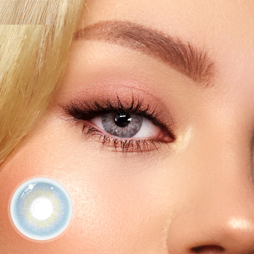 Eylumi Taylor Grey Colored Contact Lenses - Natural Gray Eye Effect | 1-Year Reusable