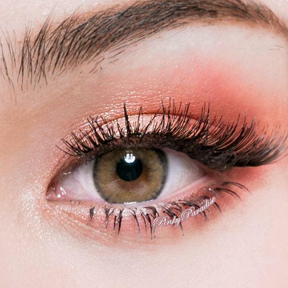 Eylumi Princess Pinky Eurasia Caramel Brown Colored Contact Lenses - Natural Brown Eye Effect | 1-Month Reusable
