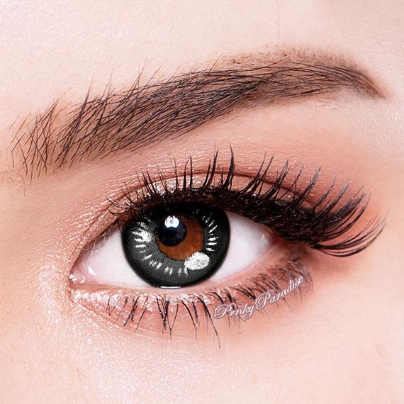 Eylumi Princess Pinky Lunar Earth Black Colored Contact Lenses - Natural Black Eye Effect | 1-Year Reusable