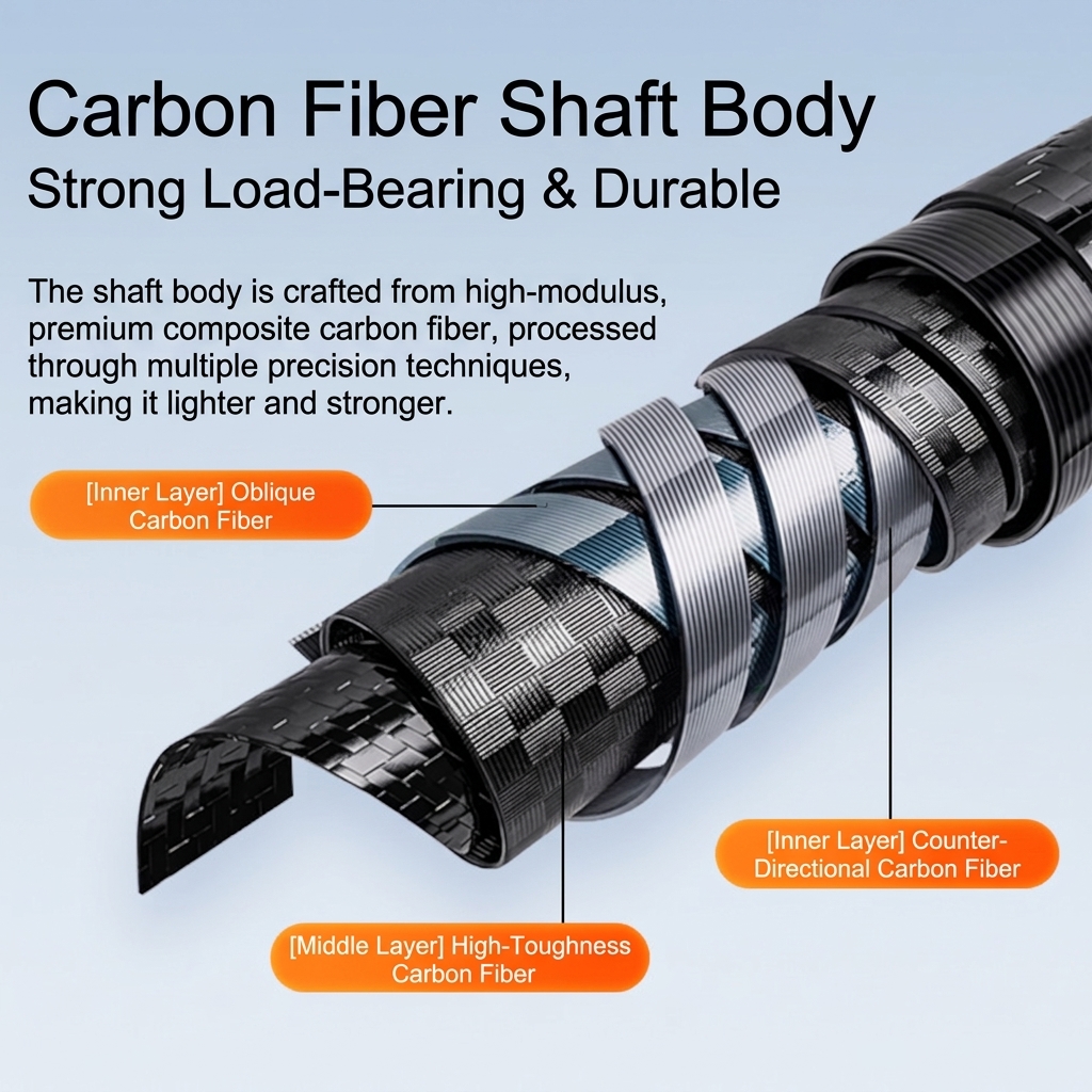 Adjustable Carbon Fiber Walking Cane with Dual Handle