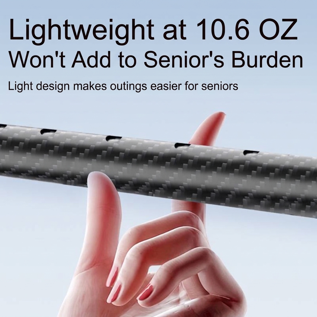 Adjustable Carbon Fiber Walking Cane with Dual Handle
