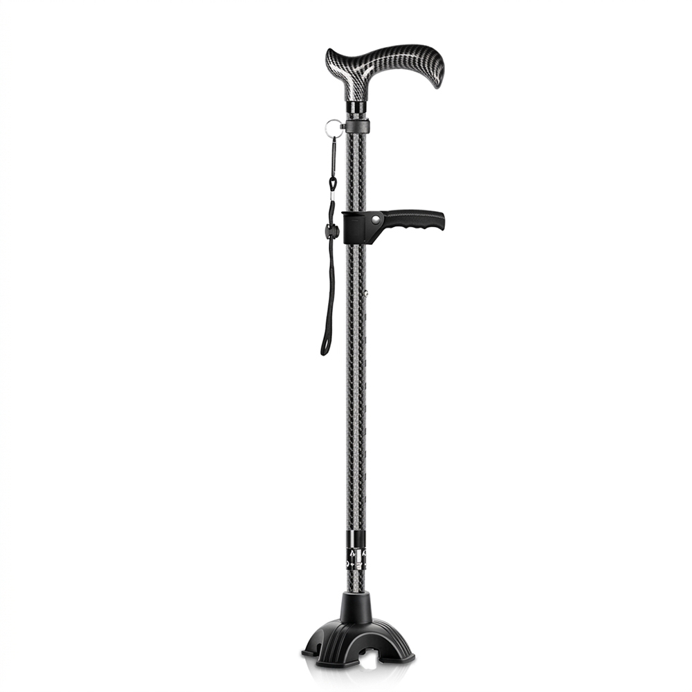 Adjustable Carbon Fiber Walking Cane with Dual Handle