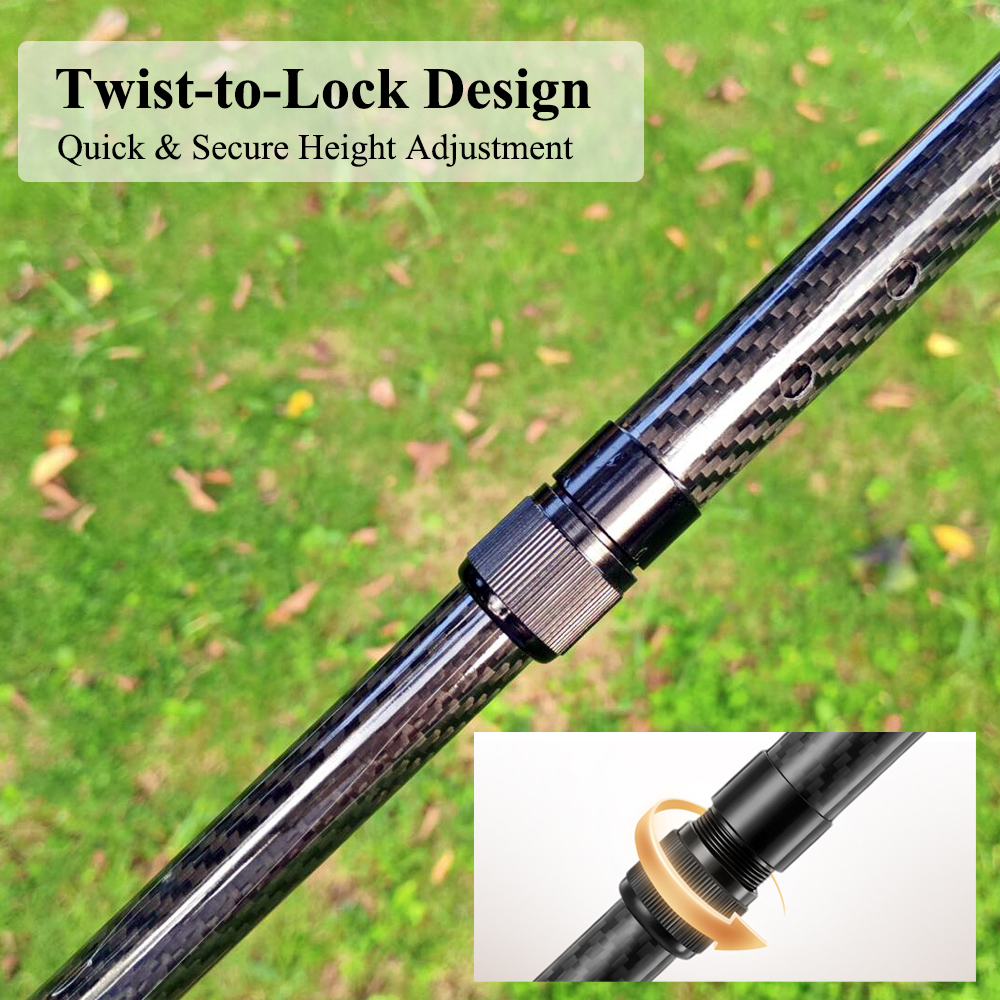 Adjustable Carbon Fiber Quad Cane with Extra Single Tip | Wenge Wood Handle