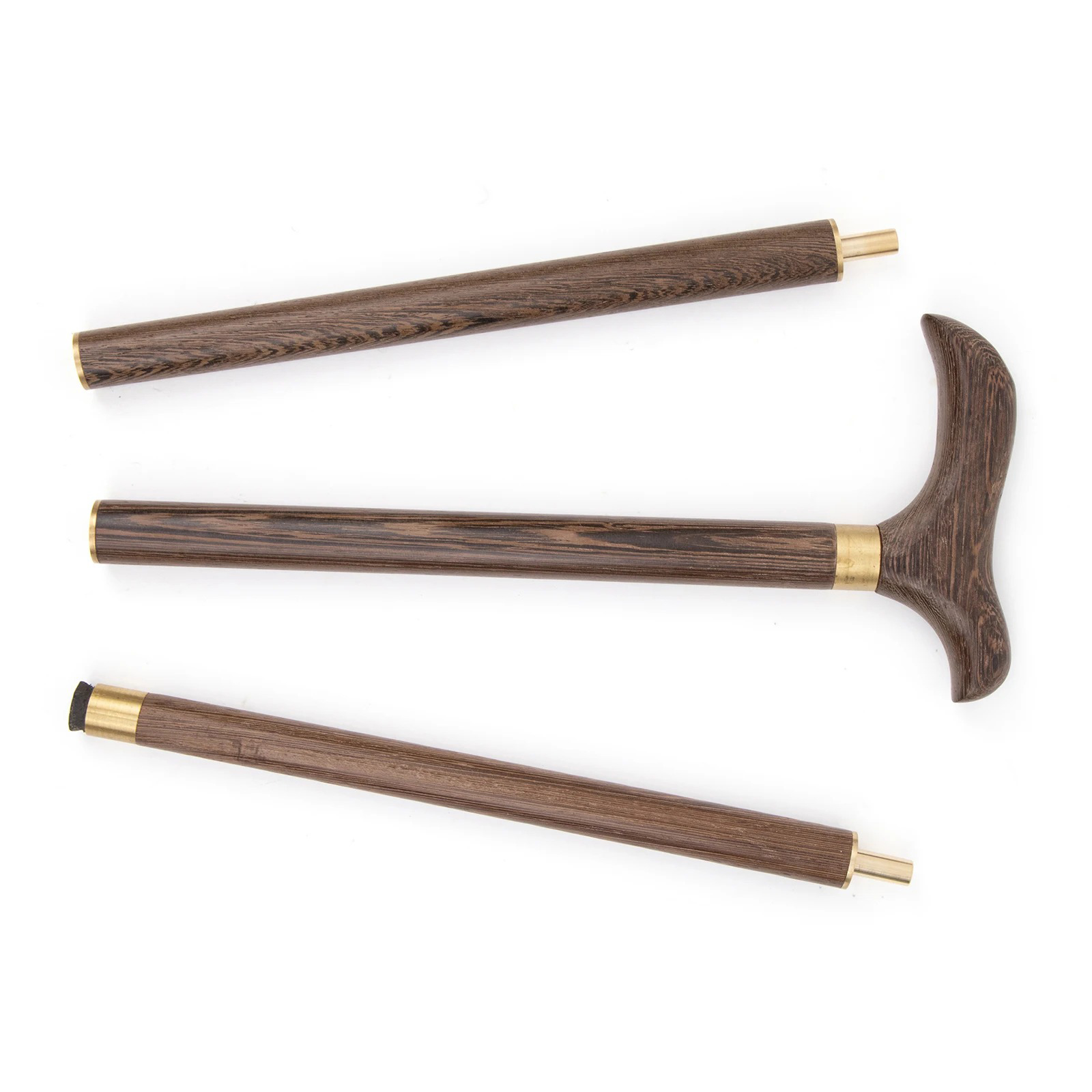 Handcrafted Wooden Walking Cane, Detachable 3-Piece Walking Stick with Classic Derby Handle