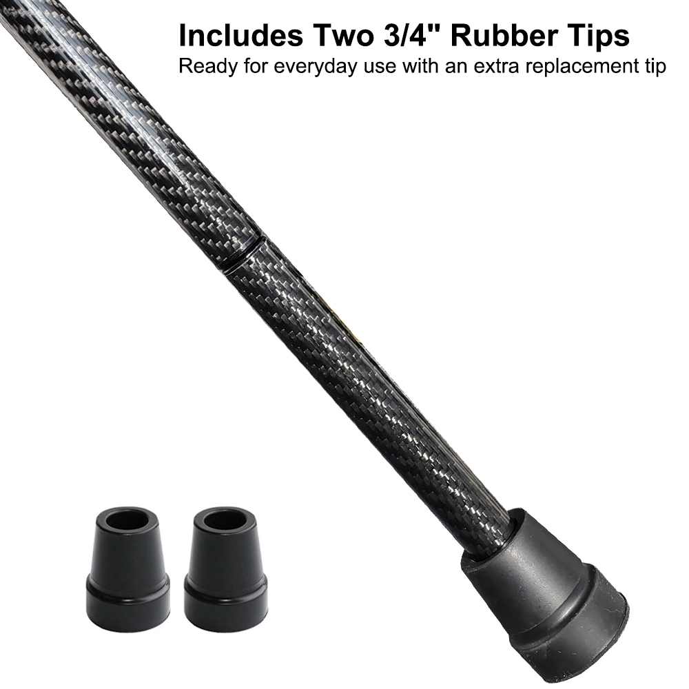 Folding Carbon Fiber Cane - 5 Adjustable Heights, Ergonomic Handle, With Carry Bag